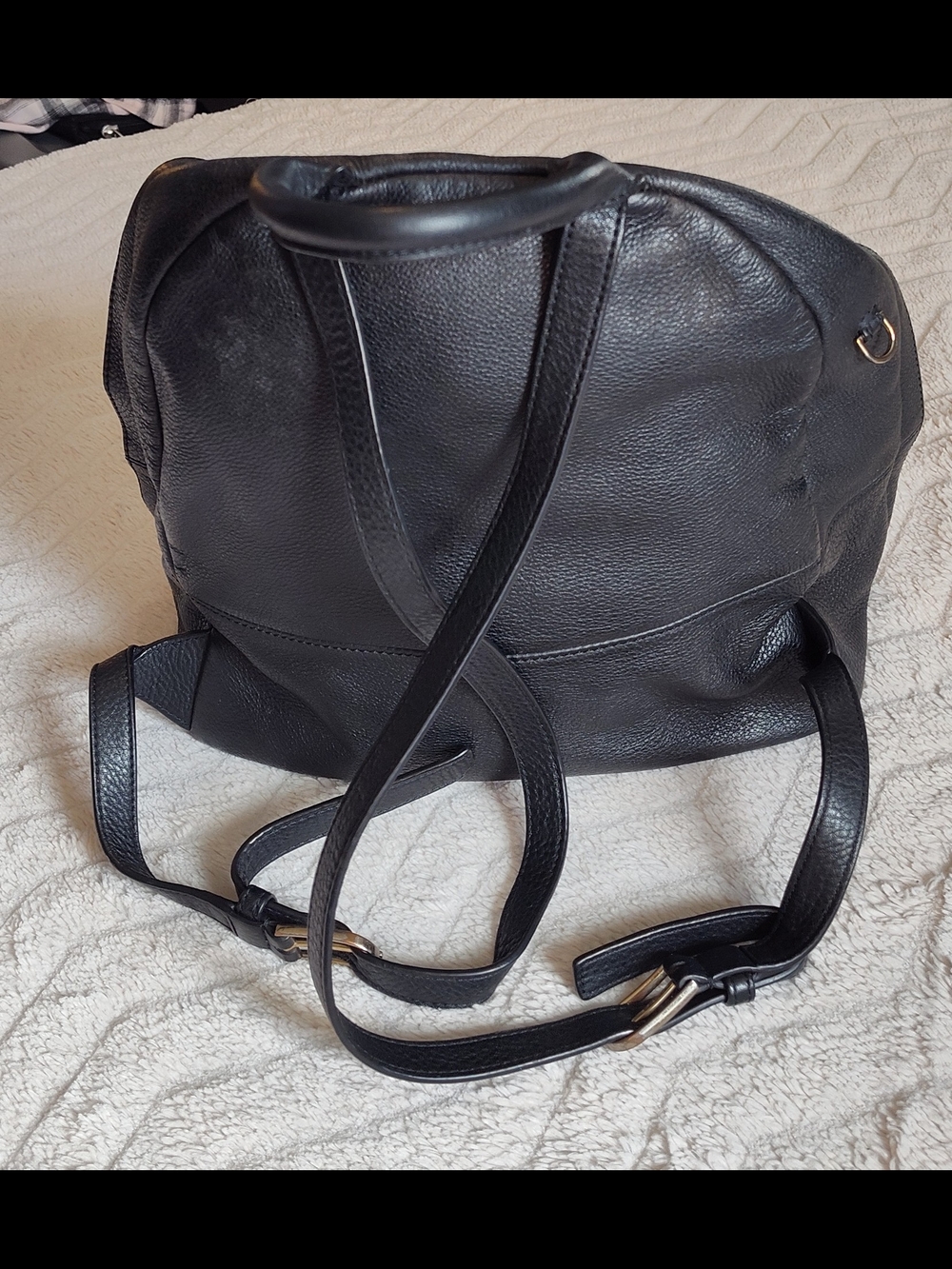 Vintage! Tory Burch Black Leather Backpack - Picture 8 of 16